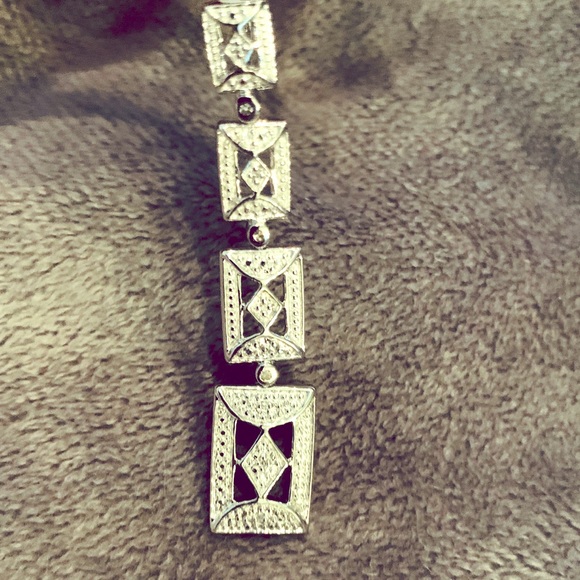 Diamond accent Sterling Silver Pendant and Necklace - Picture 3 of 11